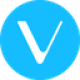 Light blue circle with a white V currency symbol as VeChain (VET) coin logo - CoinCompare