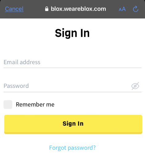 weareblox.com log in iOS 2