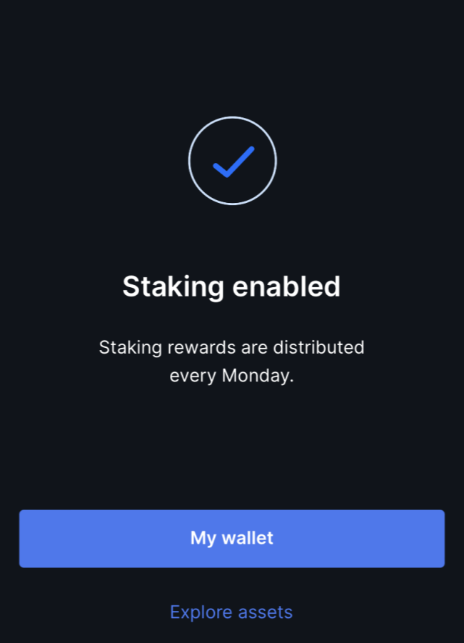 Staking enabled app exchange